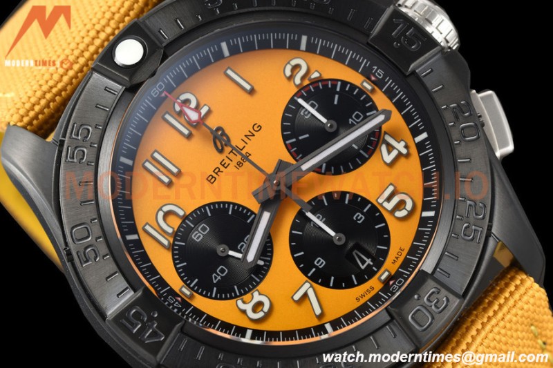 Breitling - Avenger B01 Chrono 44mm Night Mission DLC/NY Yellow/Num BLSF A7750 MOD