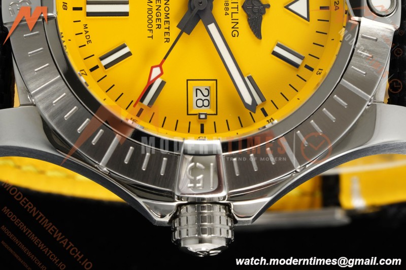 Breitling - Avenger Automatic 43mm SS/NY Yelw/Stk TF V2 A2824