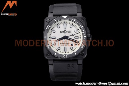 Bell & Ross - BR03-92 Diver Full Lum 42 mm DLC/RU White BRF A2824