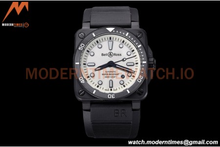 Bell & Ross - BR03-92 Diver Full Lum 42 mm DLC/RU White BRF A2824
