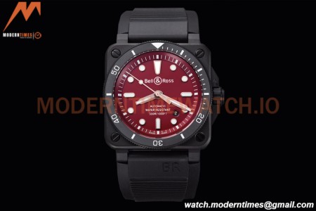 Bell & Ross - BR03-92 Diver Full Lum 42 mm DLC/RU Red BRF A2824