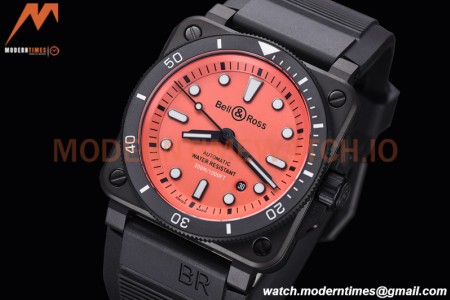 Bell & Ross - BR03-92 Diver Full Lum 42 mm DLC/RU Orng BRF A2824