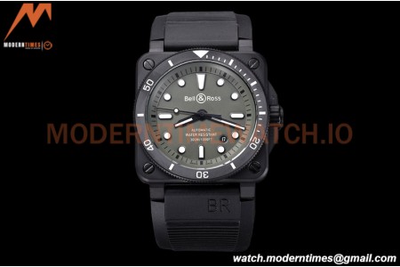 Bell & Ross - BR03-92 Diver Full Lum 42mm DLC/RU Green BRF A2824