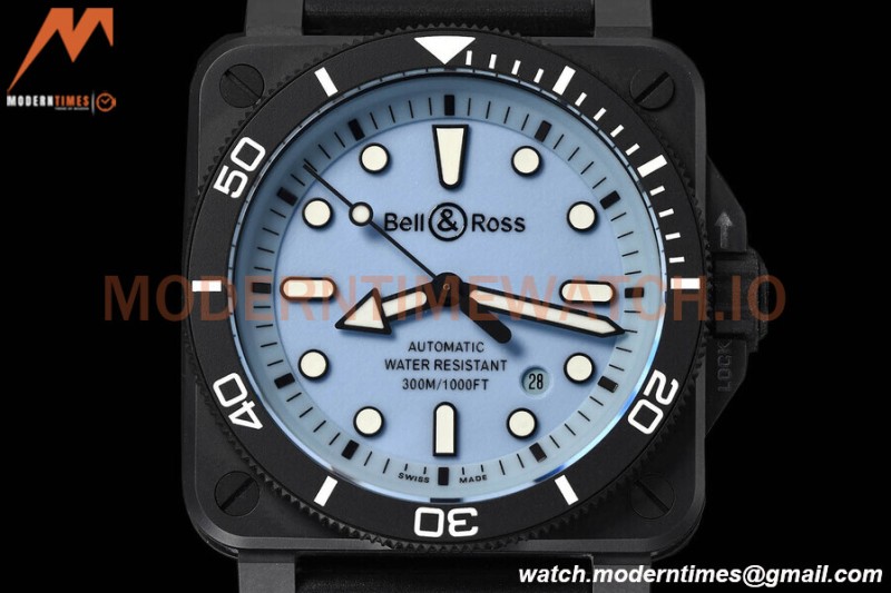 Bell & Ross - BR03-92 Diver Full Lum 42mm Cer/RU Blue M+F A2892