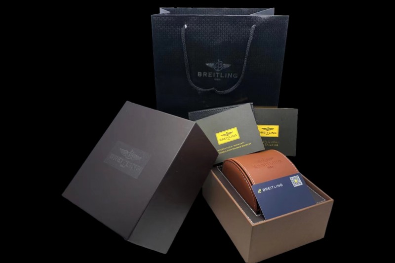 Breitling - Brown Leather Pouch Box Set 1:1 Quality With Booklets and Card