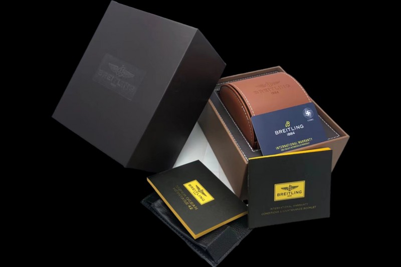 Breitling - Brown Leather Pouch Box Set 1:1 Quality With Booklets and Card