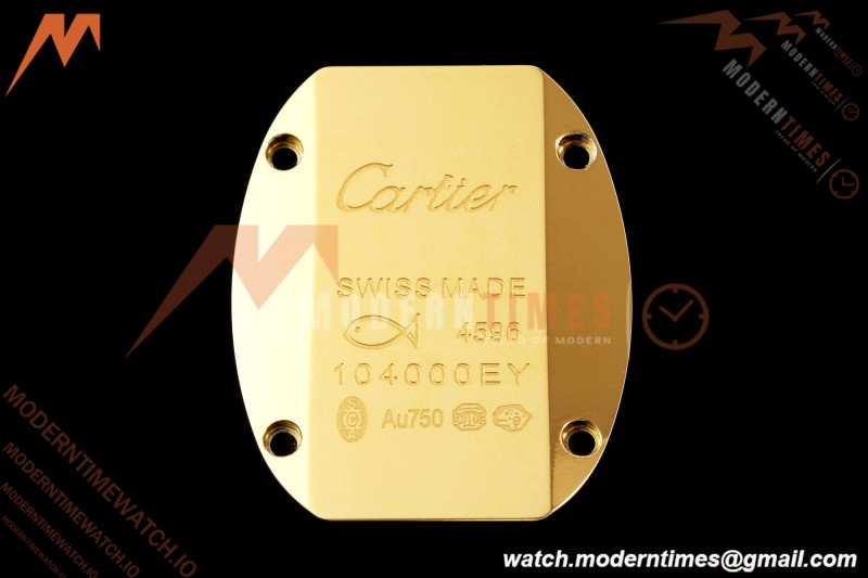 Cartier - Baignoire Ladies 24.6mm YG/YG White Roman Size 16 BLSF Swiss Quartz