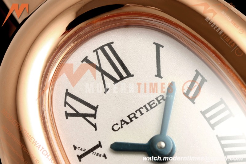 Cartier - Baignoire Ladies 24.6mm RG/RG White Roman Size 15 BLSF Swiss Quartz