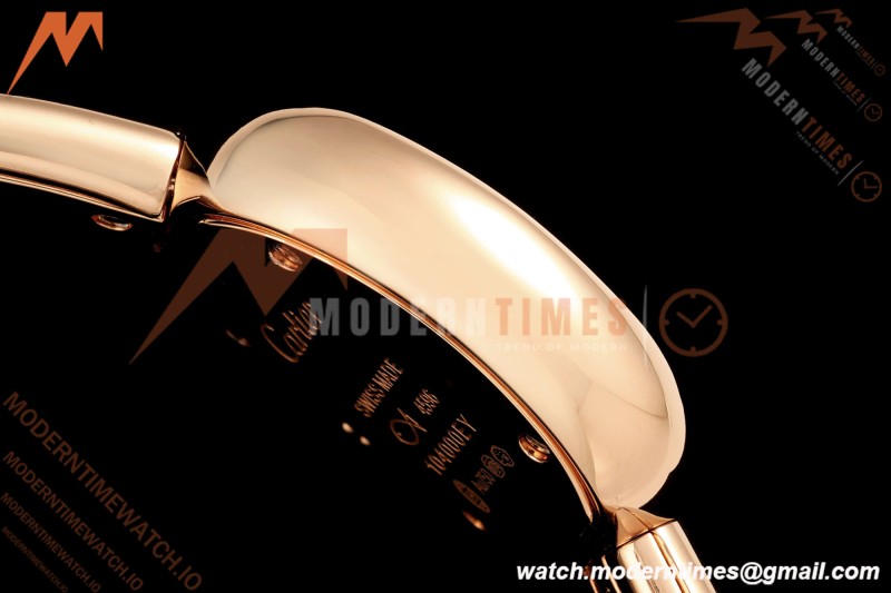 Cartier - Baignoire Ladies 24.6mm RG/RG White Roman Size 17 BLSF Swiss Quartz