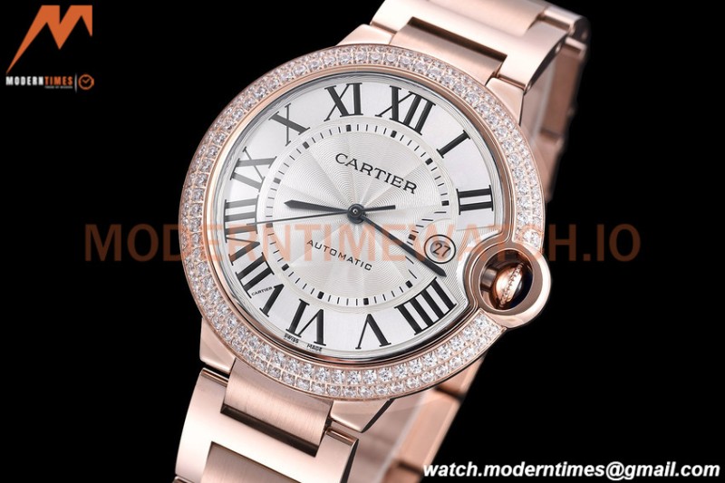 Cartier - Balion Bleu De Cartier 42mm Automatic Diamond RG/RG White GDF MY8215