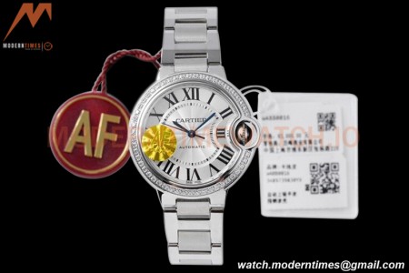 Cartier - Ballon Bleu De Cartier 33mm Automatic SS/SS Dia/Wht AF NH05