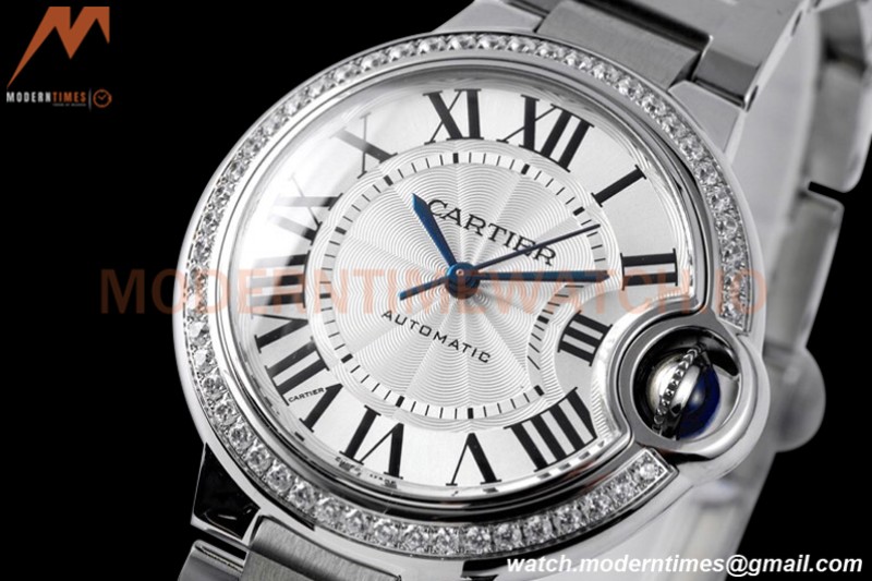 Cartier - Ballon Bleu De Cartier 33mm Automatic SS/SS Dia/Wht AF NH05