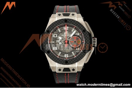 Hublot - Big Bang Ferrari Titanium 45.5mm Carbon Fiber TI/RU Blk/Num Skeleton Dial HBBF A1241