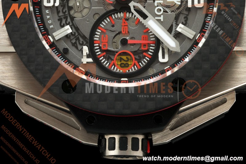 Hublot - Big Bang Ferrari Titanium 45.5mm Carbon Fiber TI/RU Blk/Num Skeleton Dial HBBF A1241