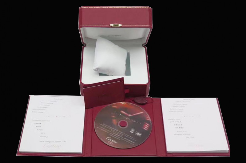Cartier - High Quality Red Watch Box Set With Full Set of Pamphlet, Card, CD and Tag