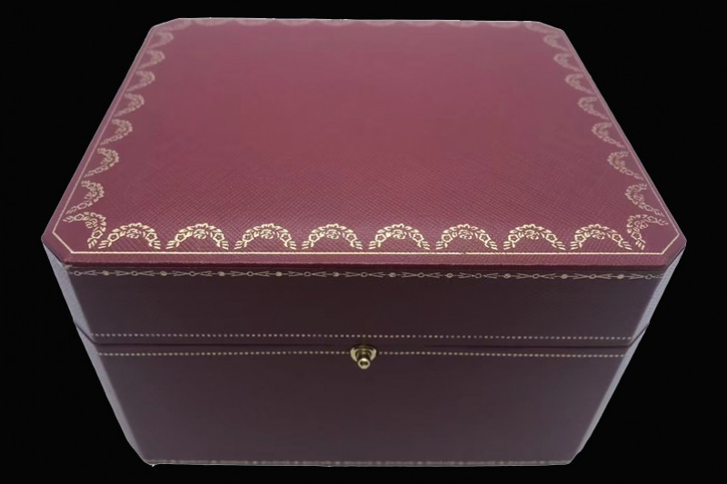 Cartier - High Quality Dark Red Watch Box Set With Full Set of Pamphlet, Card, and Tag
