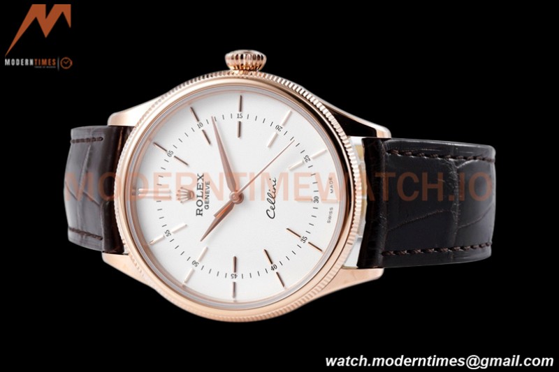 Rolex - Cellini Time 50505 39mm RG/LE White Stk KZF Asia 3132