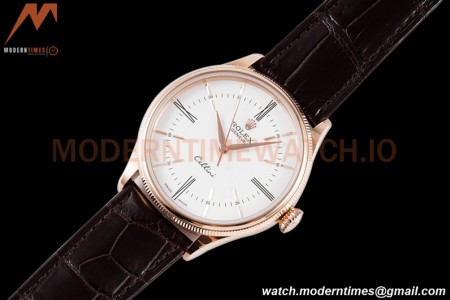 Rolex - Cellini Time 50505 39mm RG/LE White Rmn KZF Asia 3132