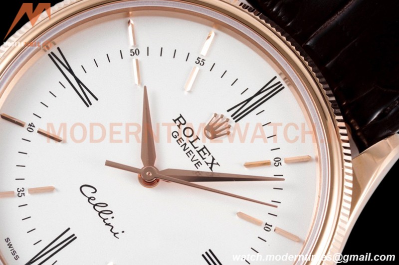 Rolex - Cellini Time 50505 39mm RG/LE White Rmn KZF Asia 3132