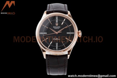 Rolex - Cellini Time 50505 39mm RG/LE Black Rmn KZF Asia 3132