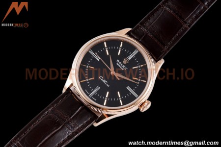Rolex - Cellini Time 50505 39mm RG/LE Black Rmn KZF Asia 3132