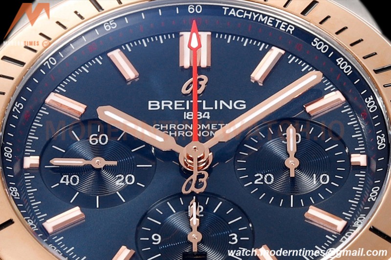 Breitling - Chronomat B01 42mm Chronograph RG/RU Blue BLSF 7750 Mod