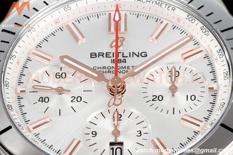 Breitling - Chronomat B01 42mm Chronograph SS/RU White BLSF 7750 Mod