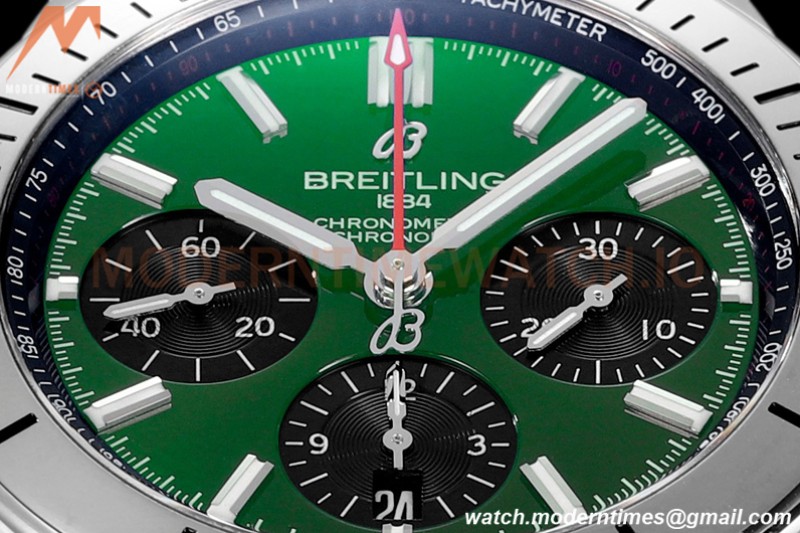 Breitling - Chronomat B01 42mm Chronograph SS/RU Green BLSF 7750 Mod