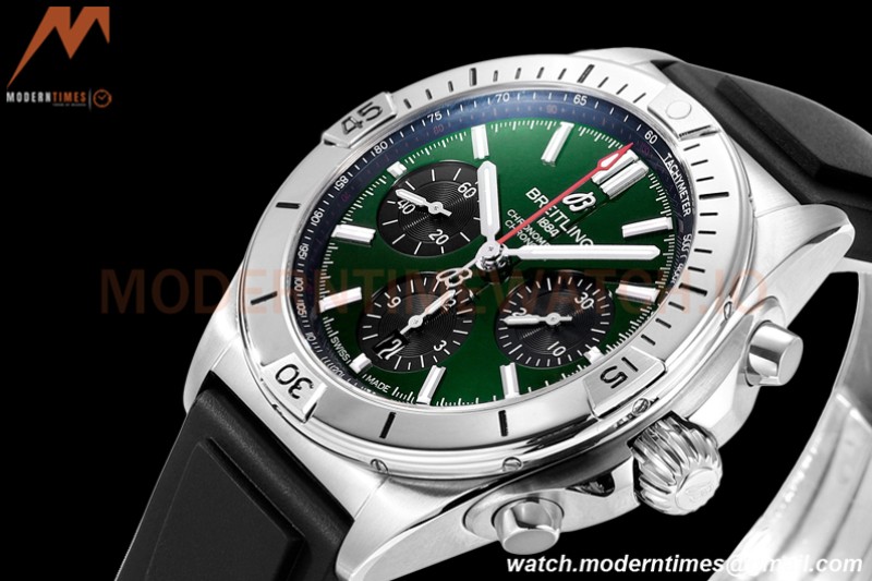 Breitling - Chronomat B01 42mm Chronograph SS/RU Green BLSF 7750 Mod