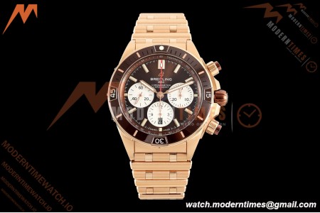 Breitling - Super Chronomat B01 44mm RG/RG Brown Dial TF A7750 Mod