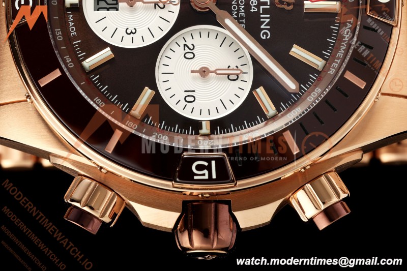 Breitling - Super Chronomat B01 44mm RG/RG Brown Dial TF A7750 Mod