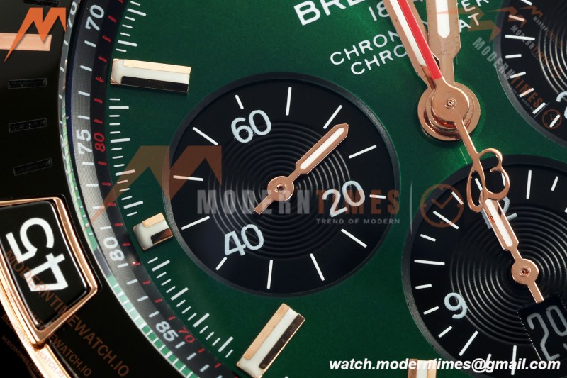 Breitling - Super Chronomat B01 44mm RG/RG Green Dial TF A7750 Mod