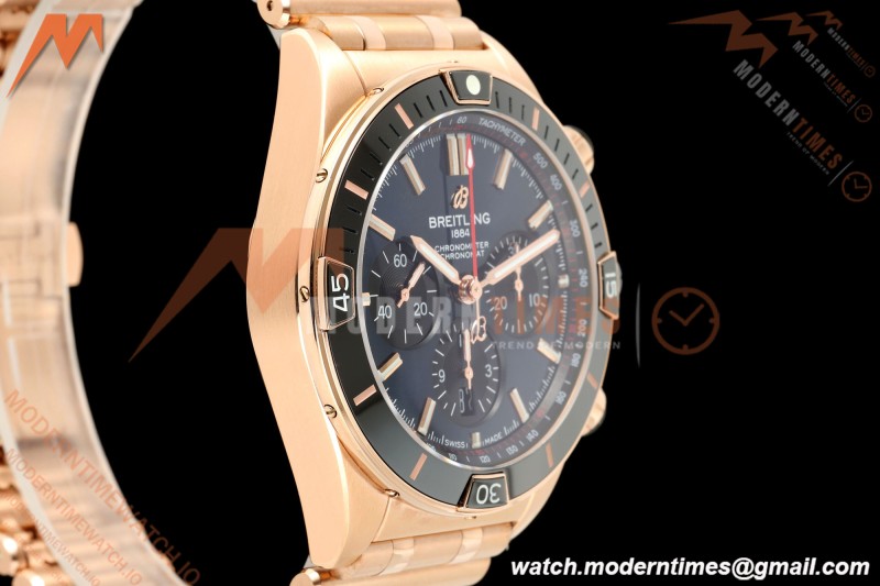 Breitling - Super Chronomat B01 44mm RG/RG Blue Dial TF A7750 Mod
