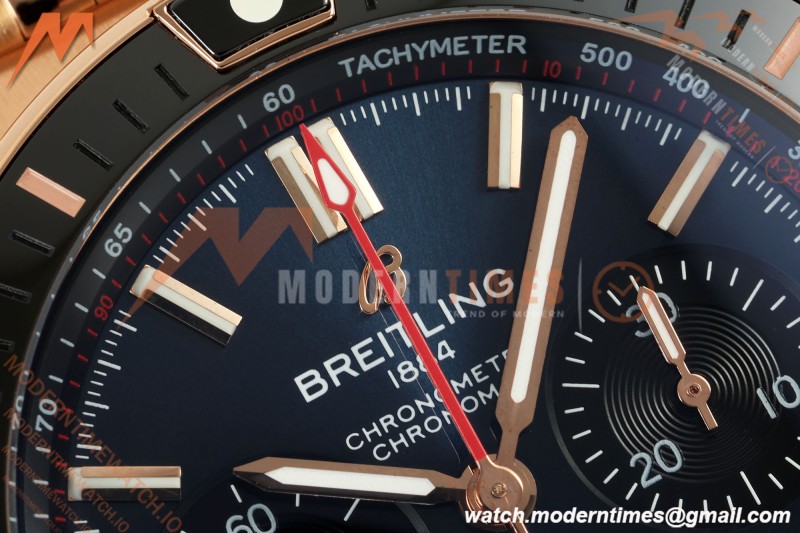 Breitling - Super Chronomat B01 44mm RG/RG Blue Dial TF A7750 Mod