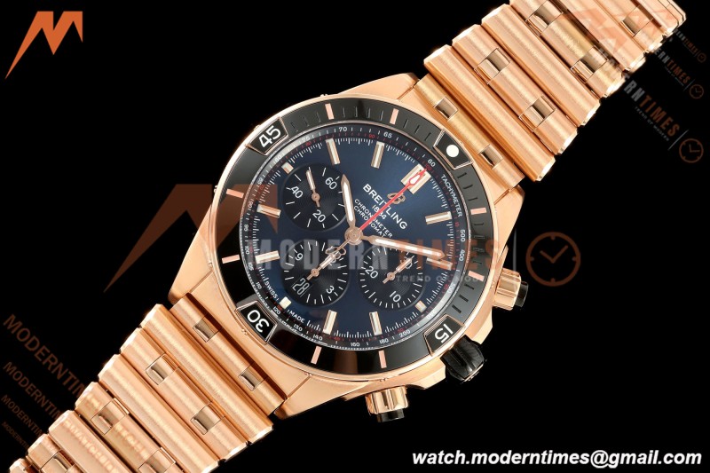 Breitling - Super Chronomat B01 44mm RG/RG Blue Dial TF A7750 Mod