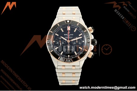 Breitling - Super Chronomat B01 44mm SS/RG Black Dial TF A7750 Mod