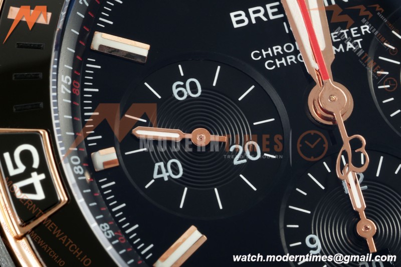 Breitling - Super Chronomat B01 44mm SS/RG Black Dial TF A7750 Mod