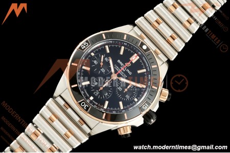 Breitling - Super Chronomat B01 44mm SS/RG Black Dial TF A7750 Mod