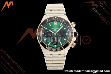 Breitling - Super Chronomat B01 44mm SS/RG Green Dial TF A7750 Mod