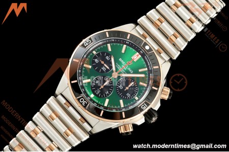 Breitling - Super Chronomat B01 44mm SS/RG Green Dial TF A7750 Mod