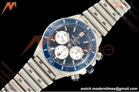 Breitling - Super Chronomat B01 44mm SS/SS Blue Dial TF A7750 Mod
