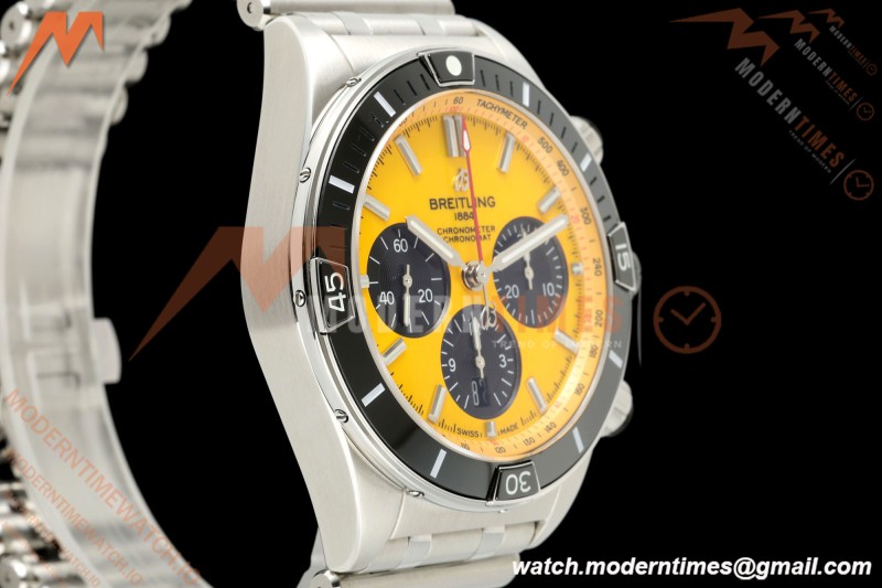 Breitling - Super Chronomat B01 44mm SS/SS Yellow Dial TF A7750 Mod | 브라이틀링 - 슈퍼 크로노맷 B01 44mm SS/SS 옐로우 다이얼 TF A7750 모드