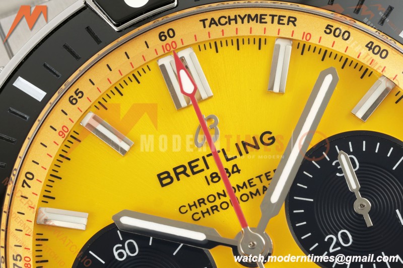 Breitling - Super Chronomat B01 44mm SS/SS Yellow Dial TF A7750 Mod | 브라이틀링 - 슈퍼 크로노맷 B01 44mm SS/SS 옐로우 다이얼 TF A7750 모드