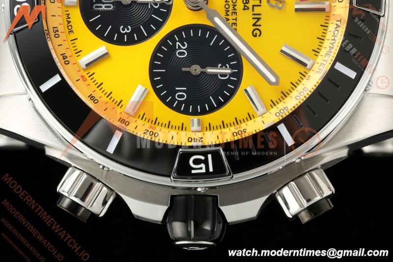 Breitling - Super Chronomat B01 44mm SS/SS Yellow Dial TF A7750 Mod | 브라이틀링 - 슈퍼 크로노맷 B01 44mm SS/SS 옐로우 다이얼 TF A7750 모드