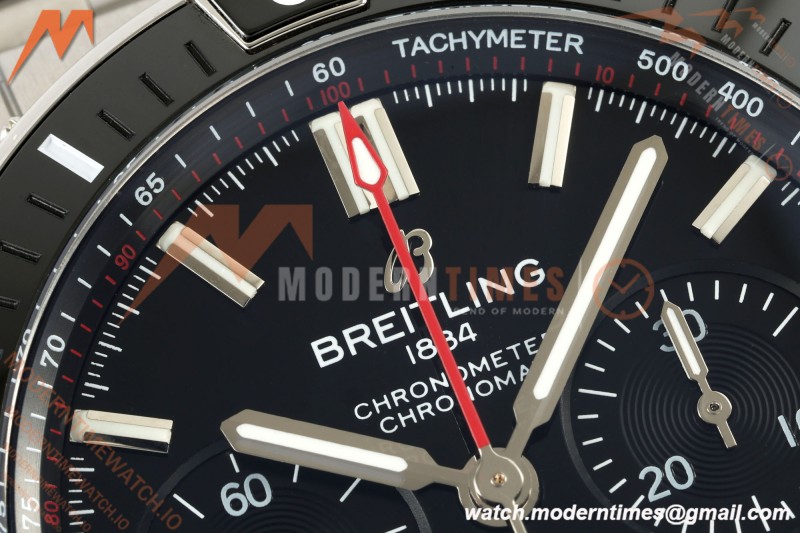 Breitling - Super Chronomat B01 44mm SS/SS Black Dial TF A7750 Mod