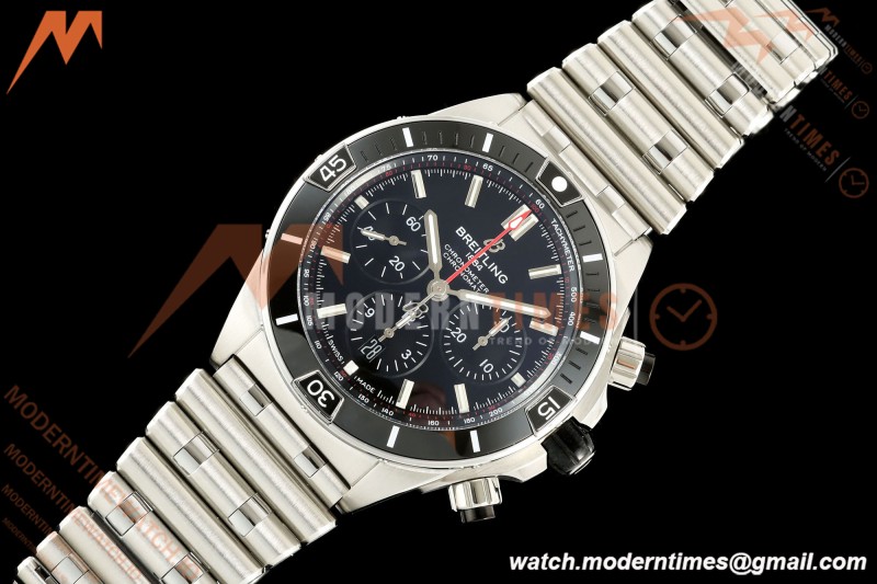 Breitling - Super Chronomat B01 44mm SS/SS Black Dial TF A7750 Mod