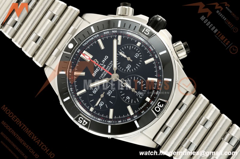 Breitling - Super Chronomat B01 44mm SS/SS Black Dial TF A7750 Mod
