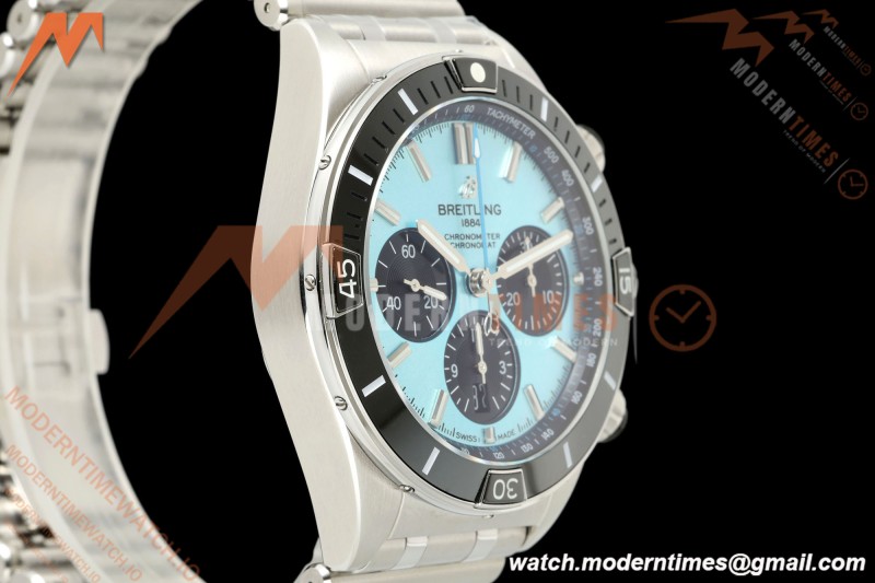 Breitling - Super Chronomat B01 44mm SS/SS Ice Blue Dial TF A7750 Mod