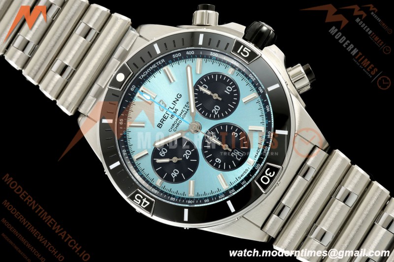 Breitling - Super Chronomat B01 44mm SS/SS Ice Blue Dial TF A7750 Mod
