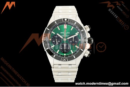 Breitling - Super Chronomat B01 44mm SS/SS Ice Green Dial TF A7750 Mod